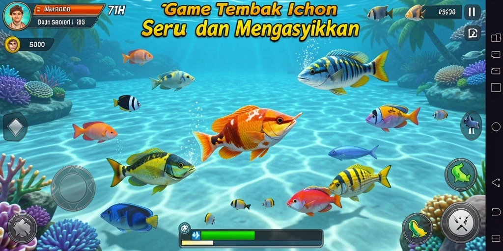 Tangkapan layar gameplay 71H yang seru dalam kategori Tembak Ikan.