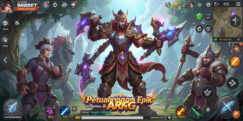 Gameplay menampilkan pertarungan epik dengan karakter yang kaya cerita.