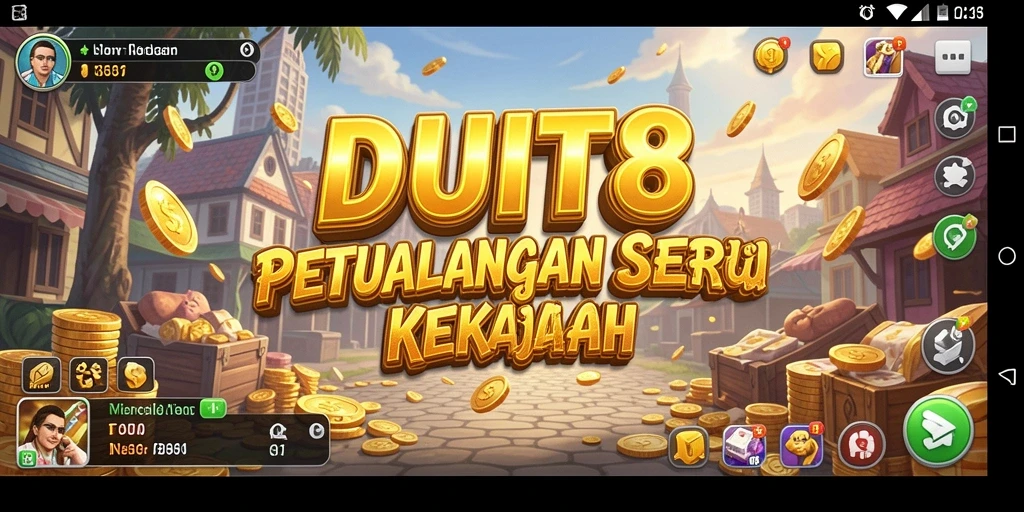 Tampilan gameplay seru dalam petualangan DUIT8 dengan berbagai karakter.