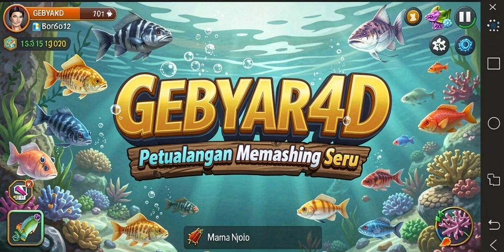 Tampilkan gameplay seru di GEBYAR4D saat memancing di laut.