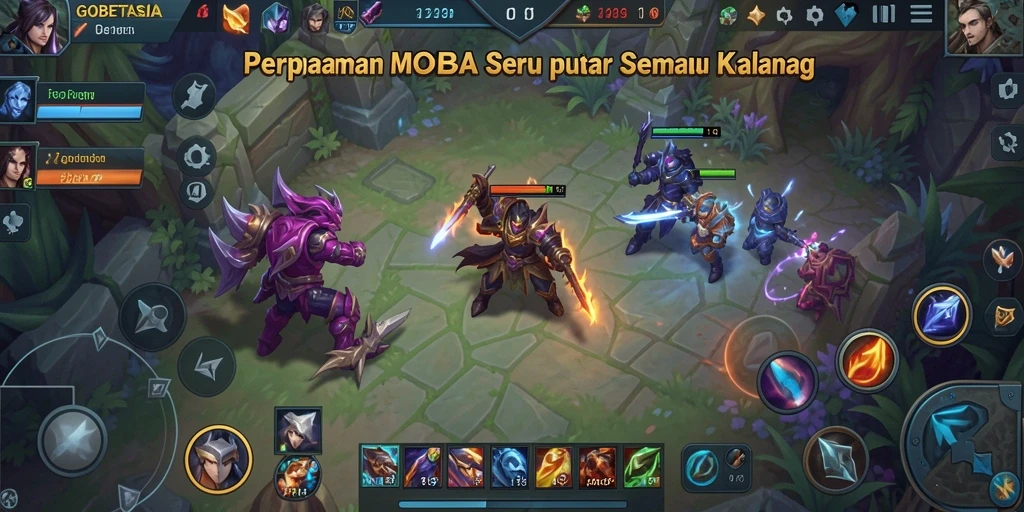 Tampilan gameplay MOBA GOBETASIA yang menegangkan.