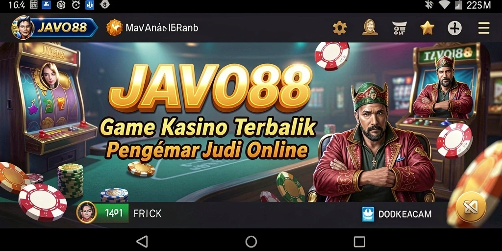 Screenshot gameplay JAVO88 menunjukkan suasana Kasino yang mendebarkan.
