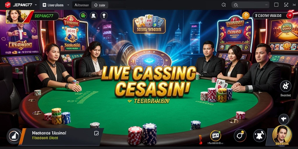 Tampilan gameplay Live Casino yang mendebarkan di JEPANG77.