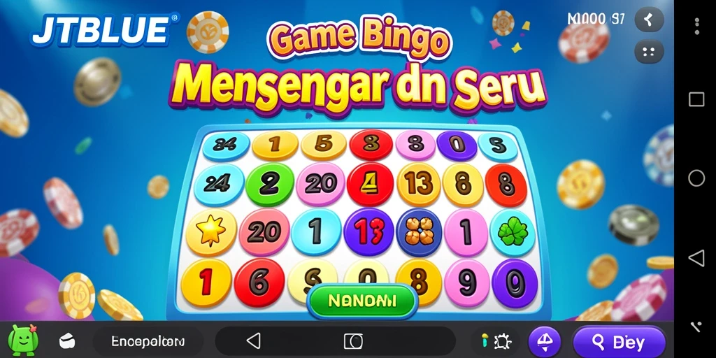 Screenshot gameplay JTBLUE menampilkan kartu Bingo yang menarik dan interaktif.