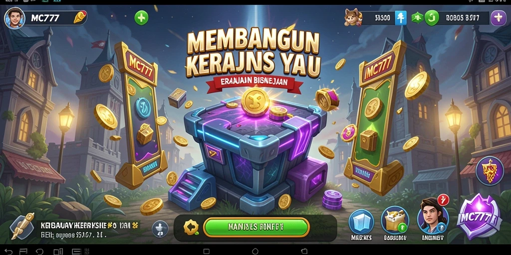Tampilan gameplay <strong>MC777</strong> yang menunjukkan aktivitas bisnis yang dinamis.