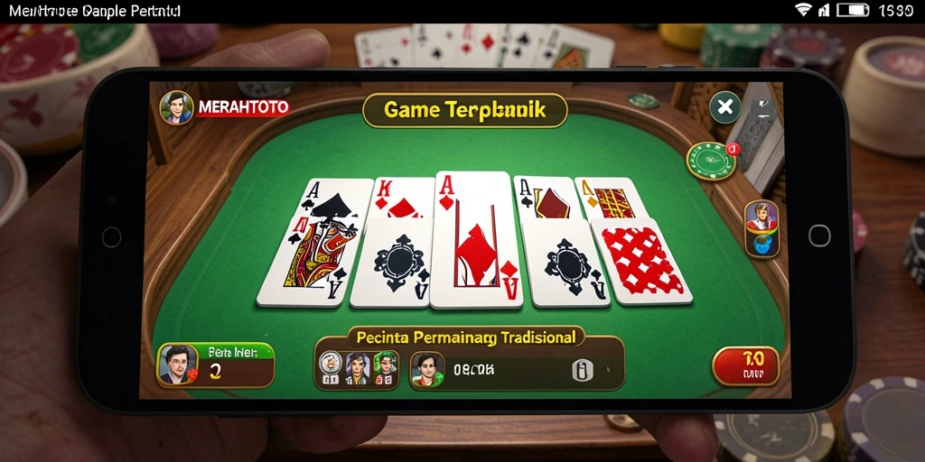 Tangkapan layar gameplay MERAHTOTO menampilkan suasana permainan Gaple yang seru.