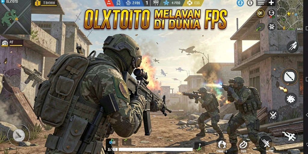 Screenshot menampilkan aksi intens dalam game OLXTOTO dengan gameplay FPS yang mendebarkan.