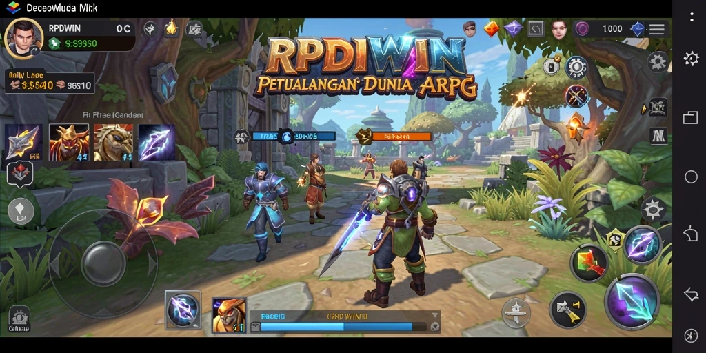 Screenshot RPIDWIN menampilkan pertarungan seru di dunia ARPG.
