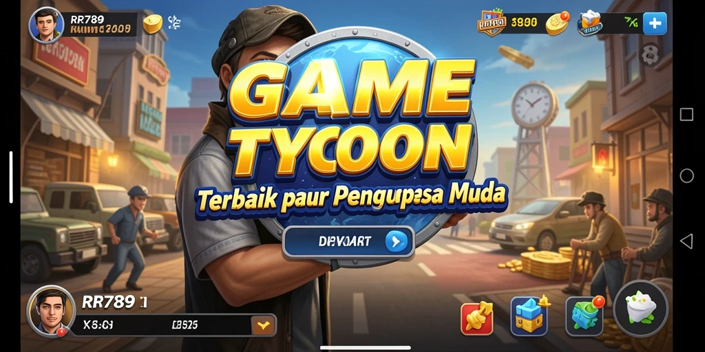 Screenshot gameplay RR789 yang menampilkan aktivitas pengelolaan bisnis.