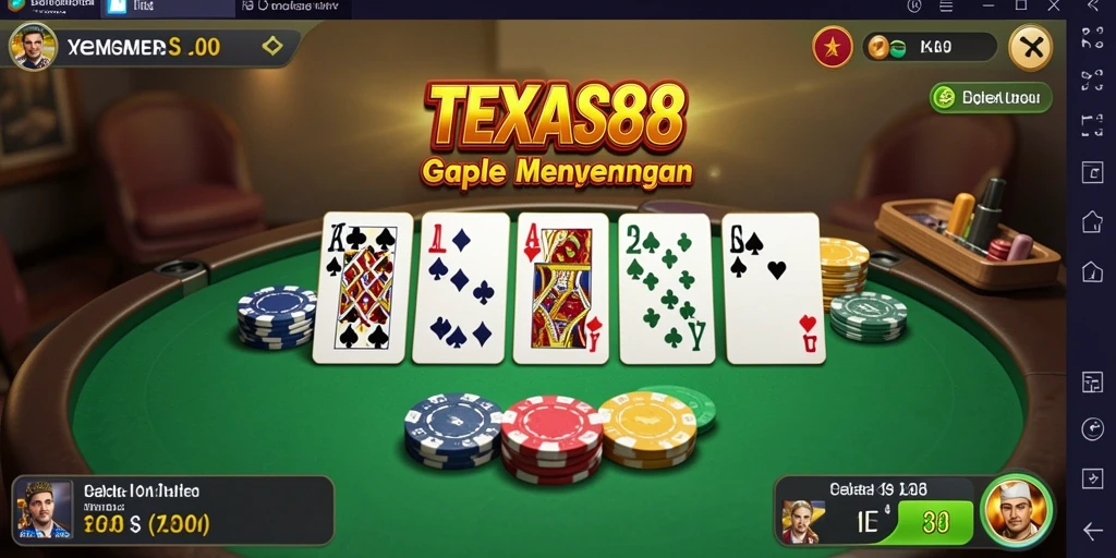 Tampilan menarik dari gameplay Gaple TEXAS88 yang seru.