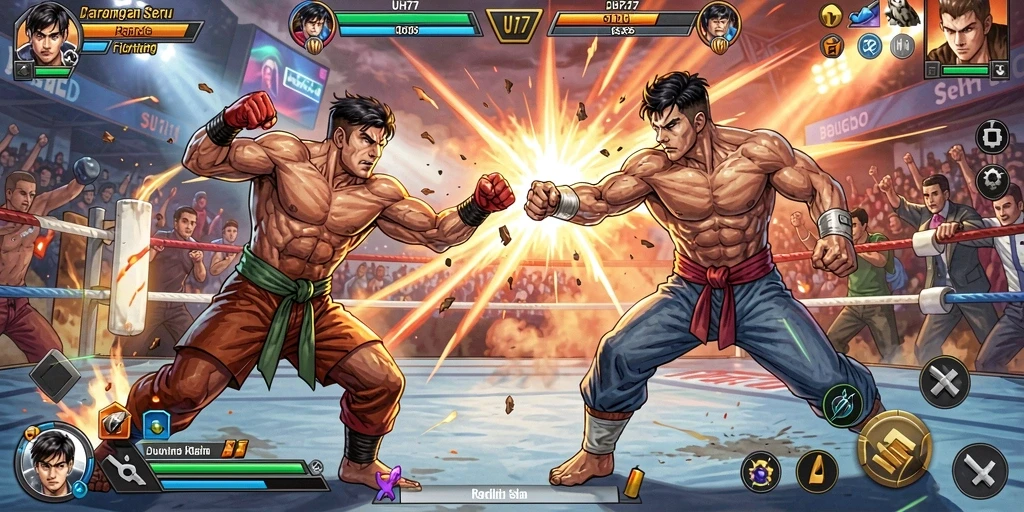 Tampilan gameplay UH77 yang intens dan penuh aksi.