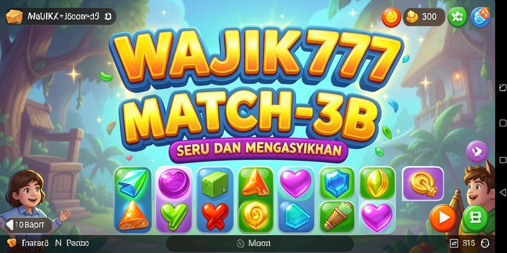 Screenshot utama WAJIK777 menampilkan serunya gameplay Match-3.